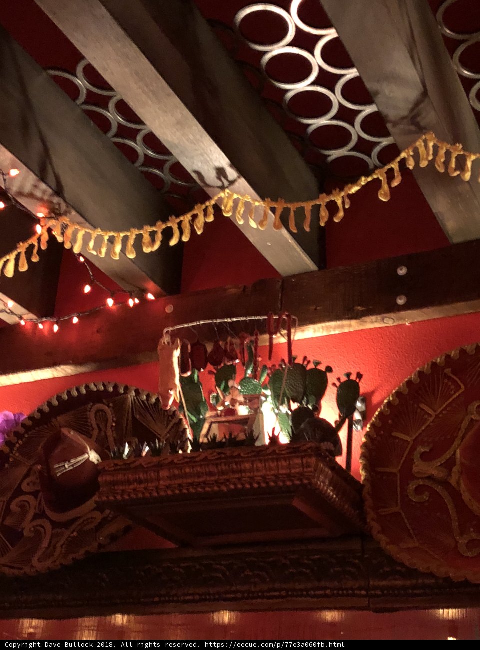 Bright Red Ceiling Fills the Room with Warmth