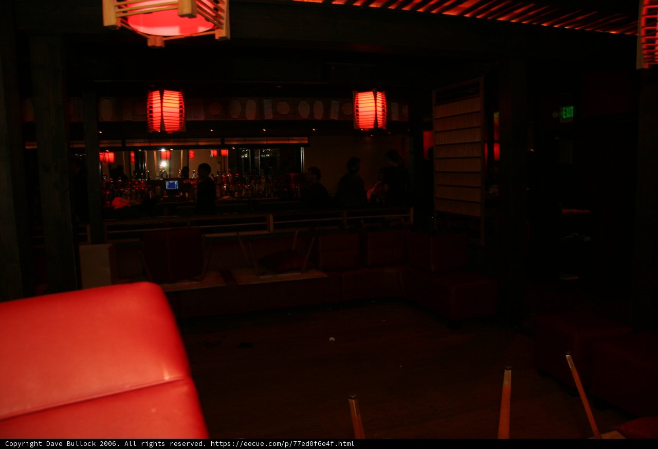 Red Couch and Lanterns at the Pub