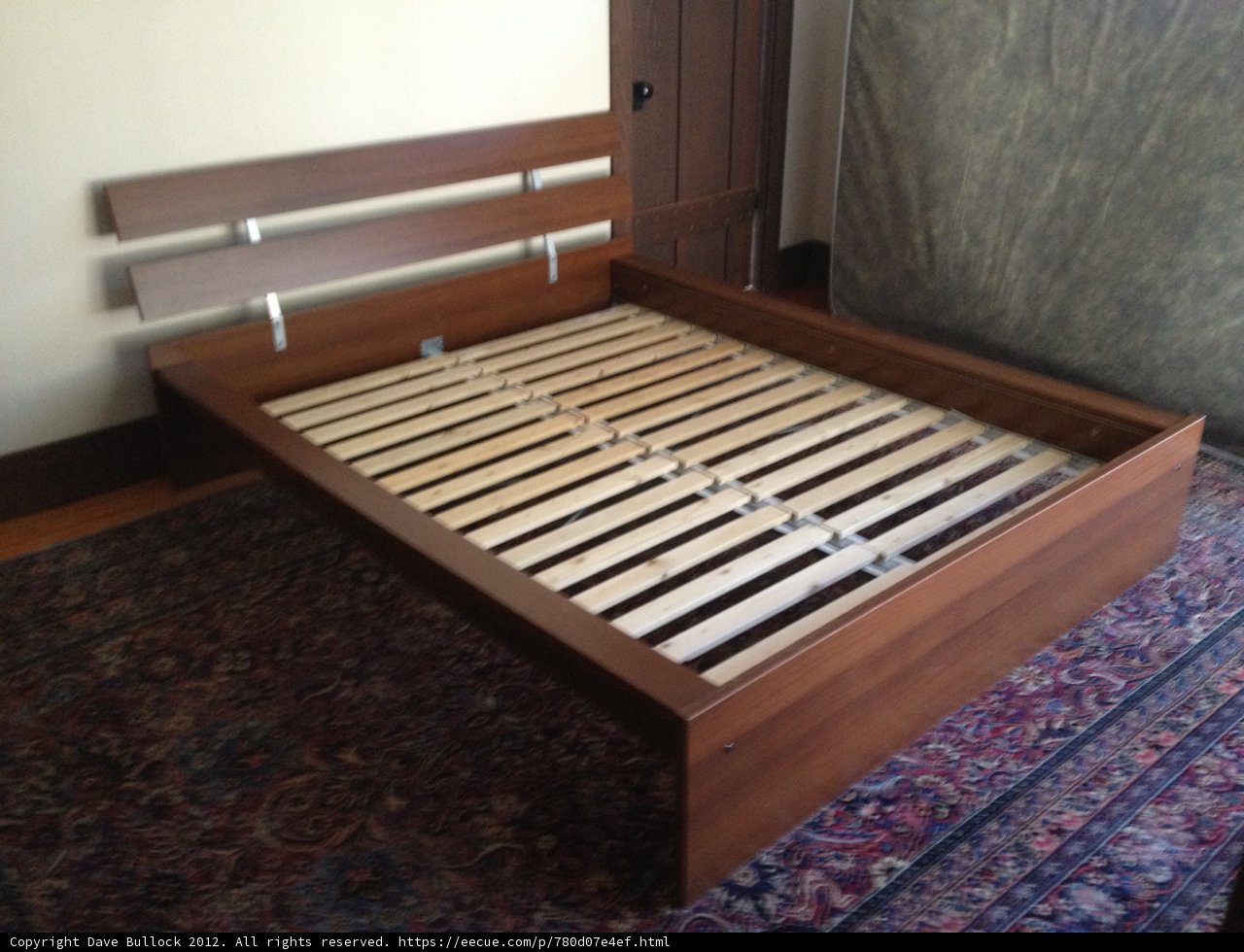 Sturdy Wooden Bed Frame with Slats for a Cozy Sleep