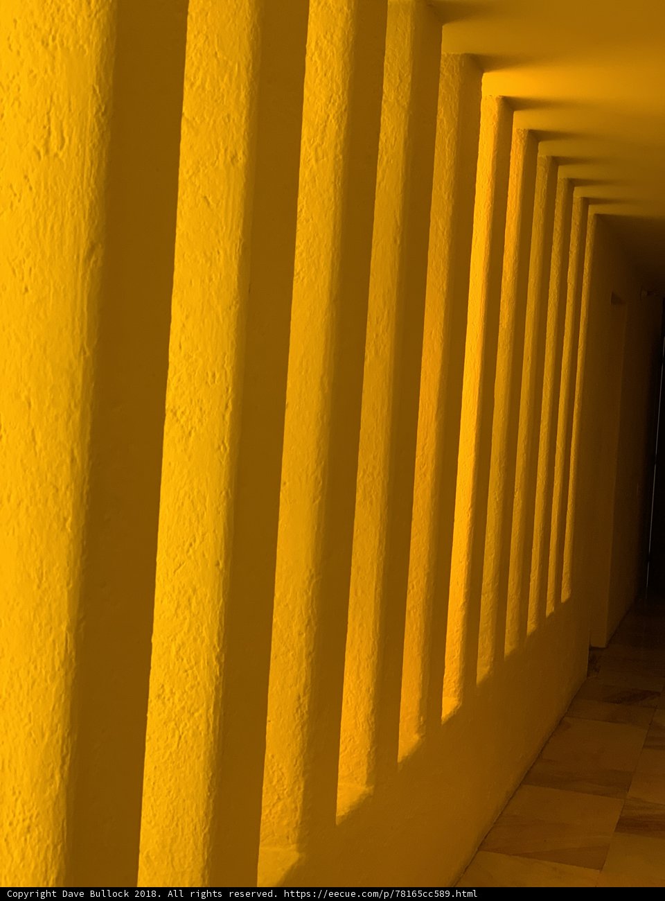 Illuminated Yellow Wall