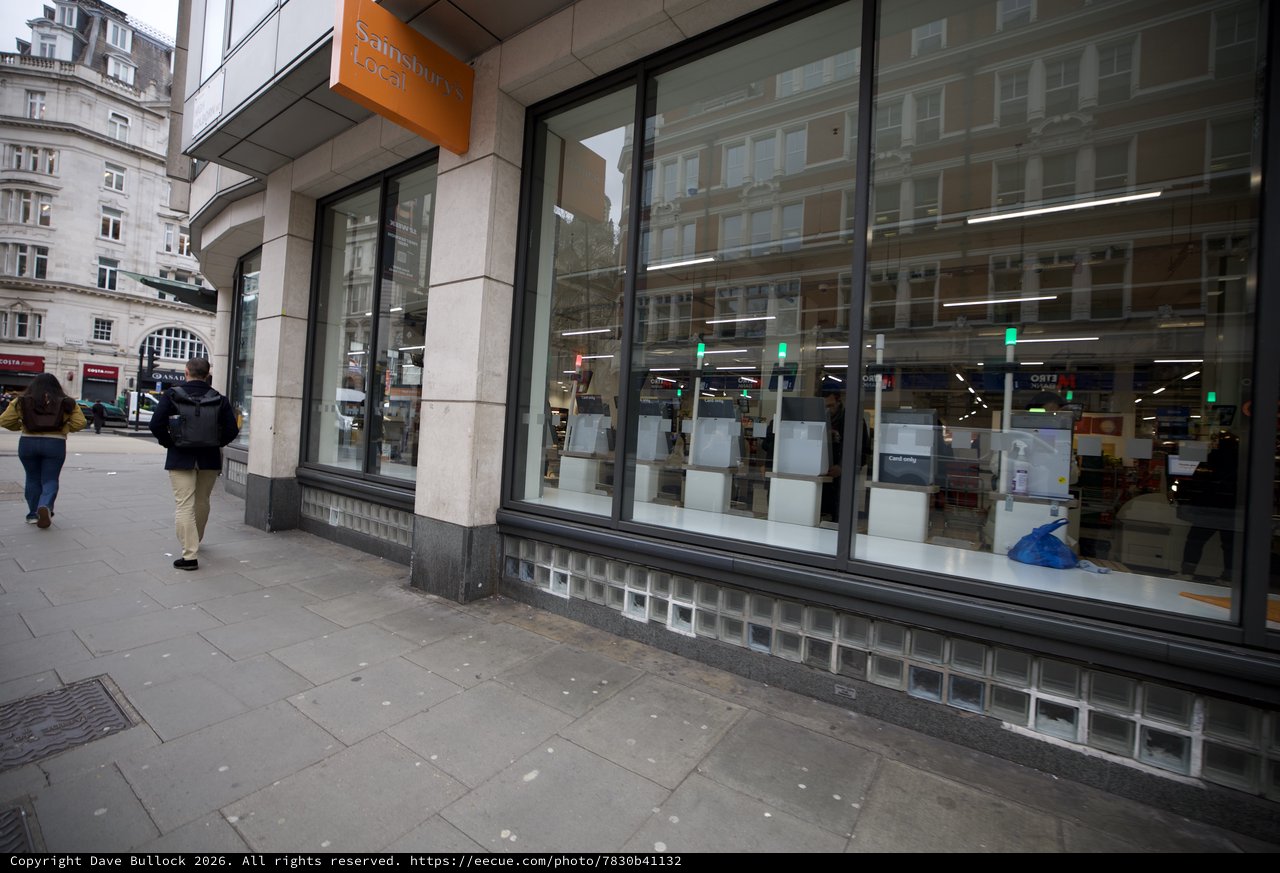 Sainsbury's Local Store Front on Urban London Street