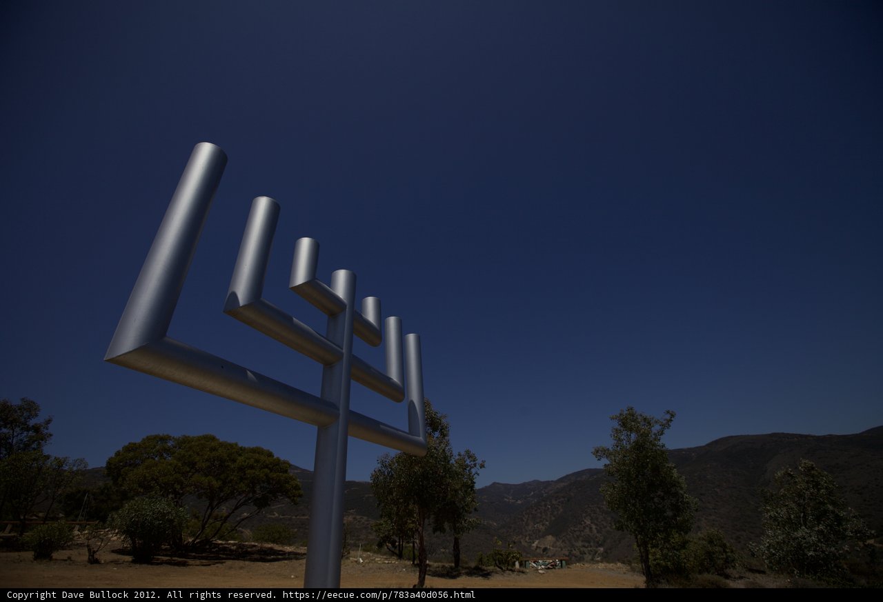 Steel Menorah in the Field