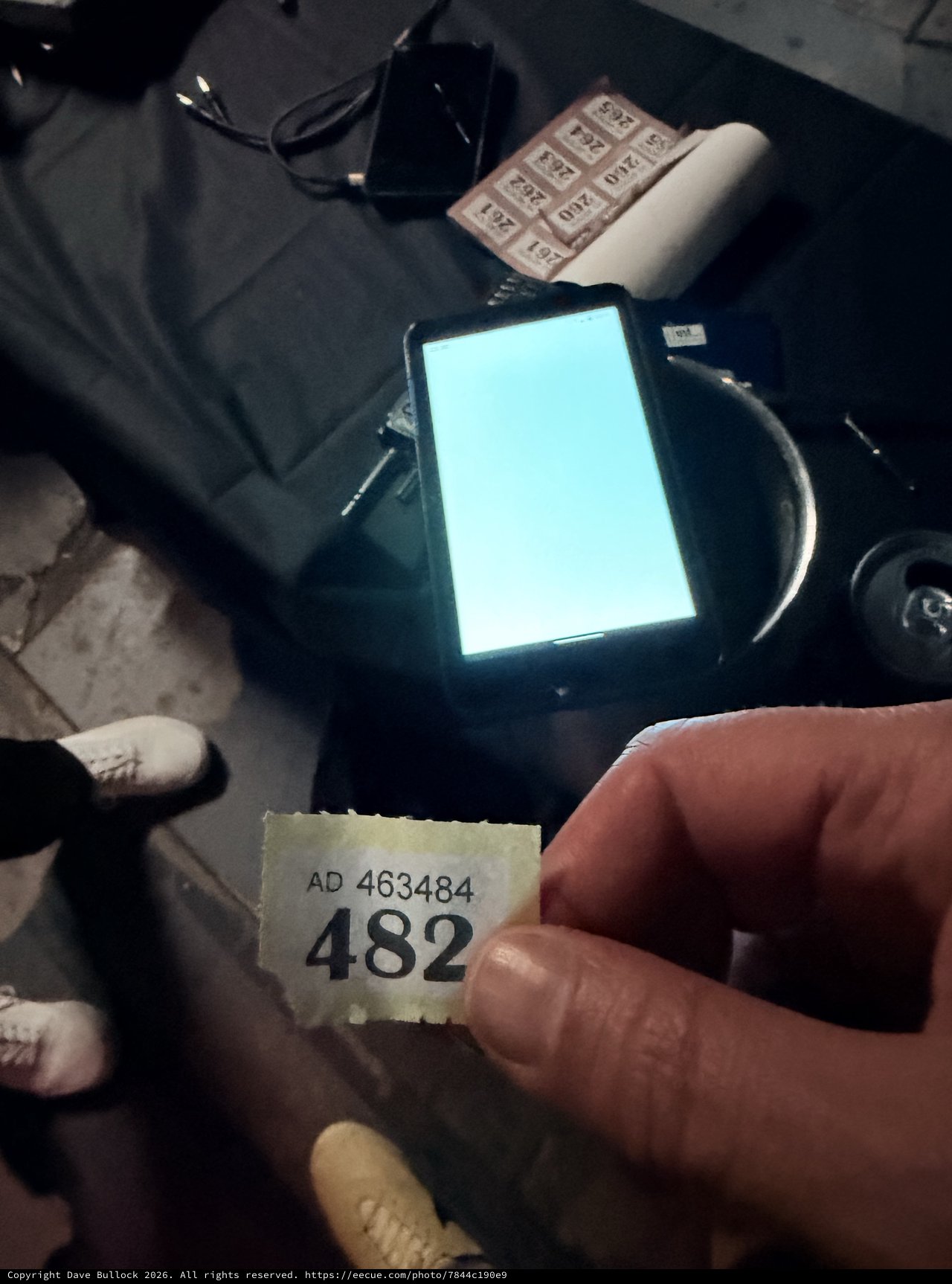 Transit Ticket Number 482 in Dimly Lit Setting