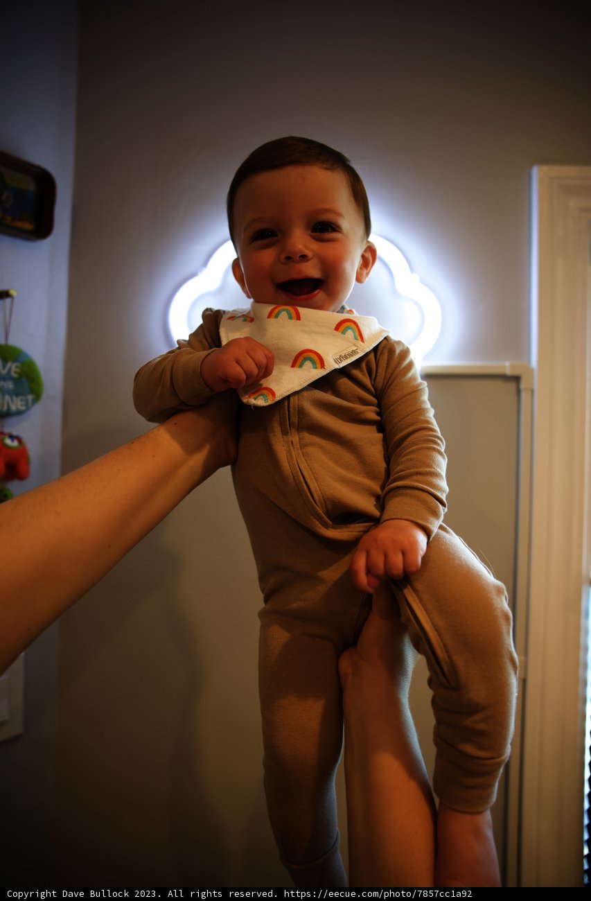 Joyful Baby Held High
