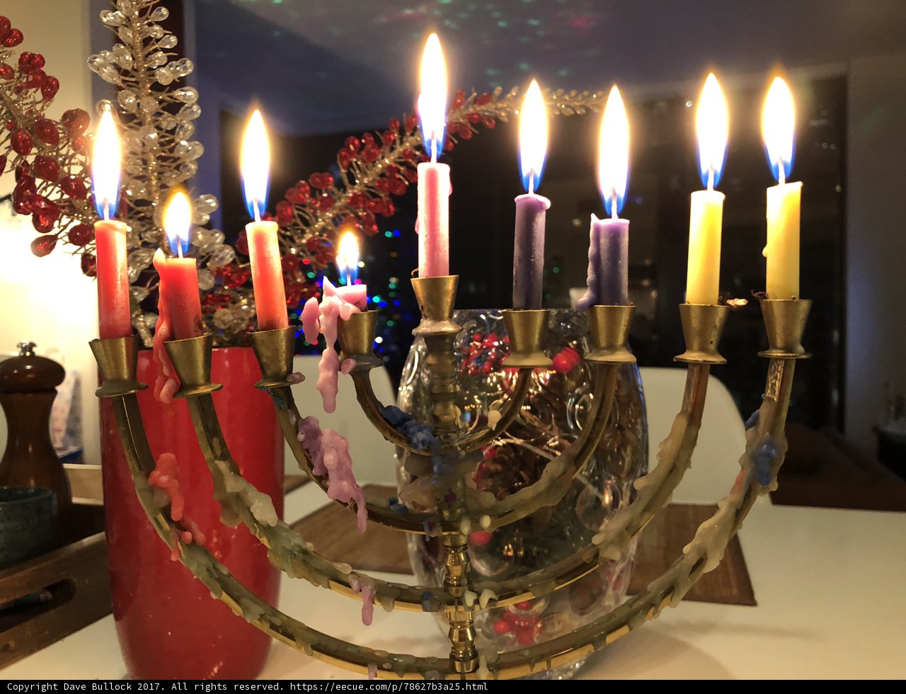 Hanukkah Menorah Lights Up the Night