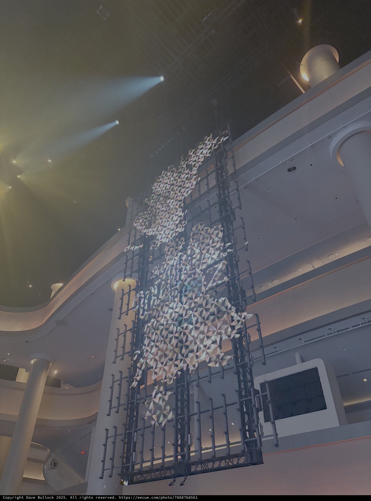 Modern Atrium with Geometric Art Installation