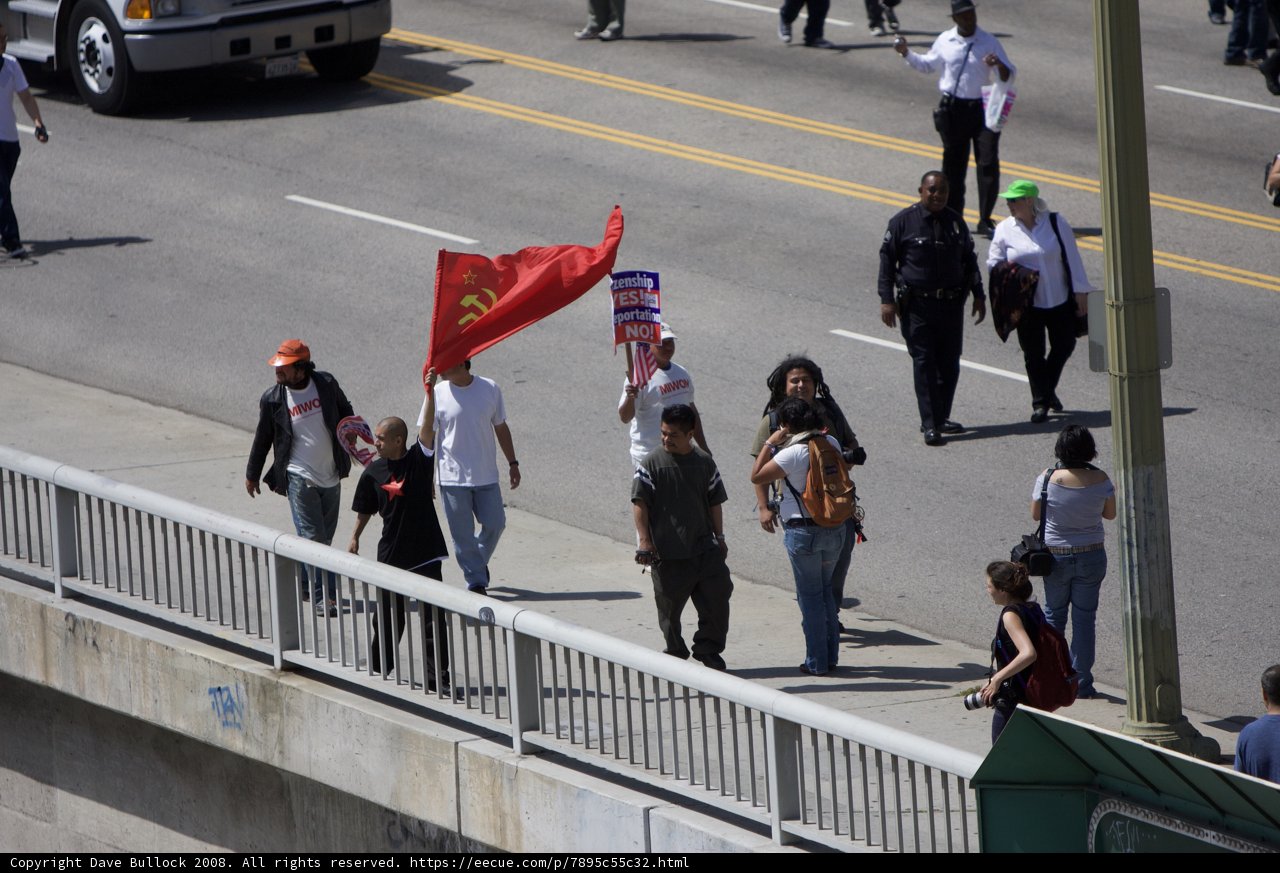 May Day March with Flag