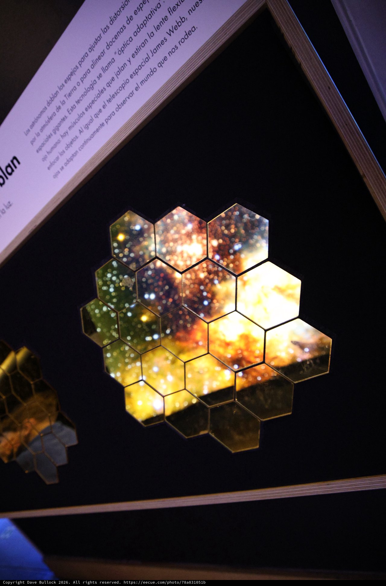James Webb Space Telescope Hexagonal Mirror Display at Science Center
