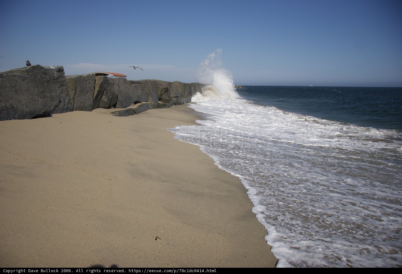 Epic Wave Crashing Against a Rocky Shore