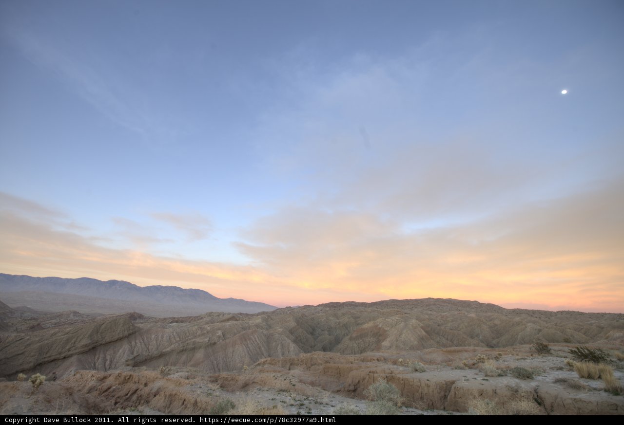 Moonrise over Anza Borrego Desert