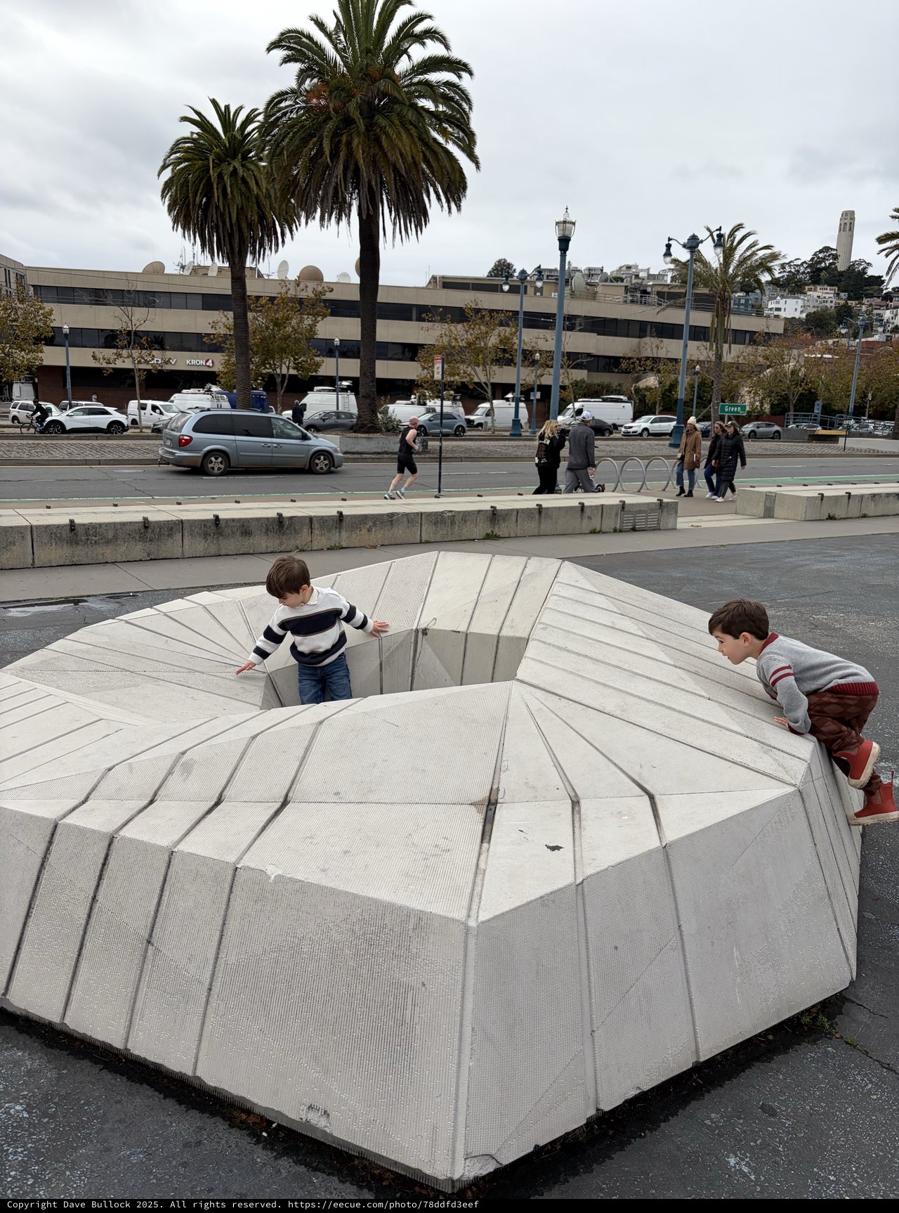 Children Exploring Sculptural Play Structure in San Francisco