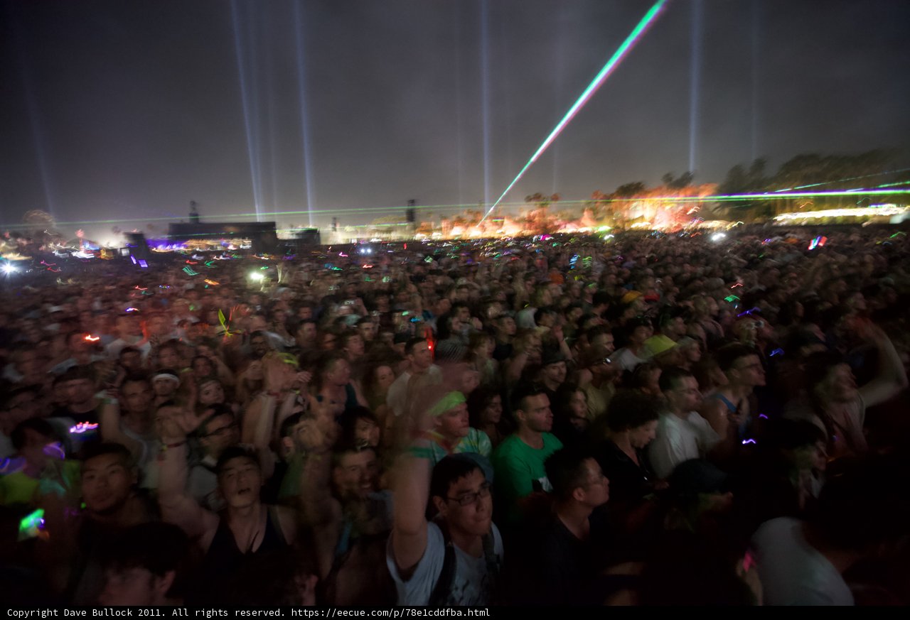Illuminated Crowd at Coachella Music Festival