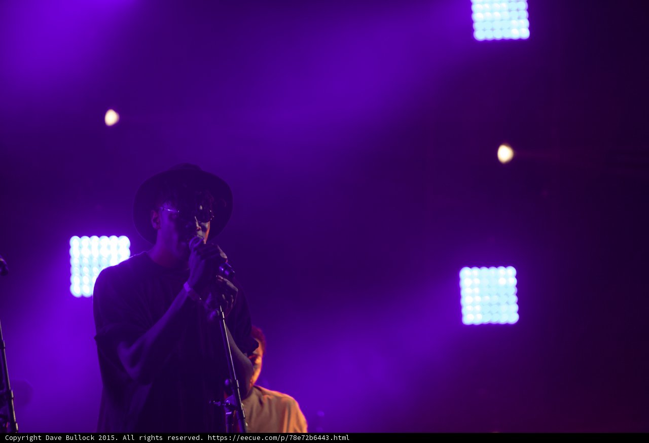 Solange Vocalist Hat Sunglasses Silhouette LED Panels Purple Haze
