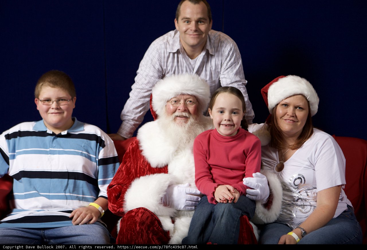Smiling faces with Santa