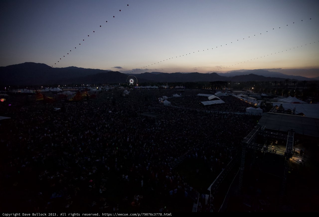 Coachella Crowd Silhouettes at Sunset