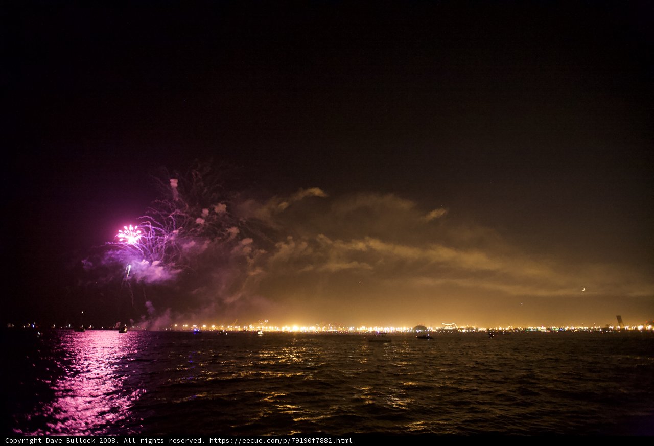 Spectacular Fireworks Display Over the Bay