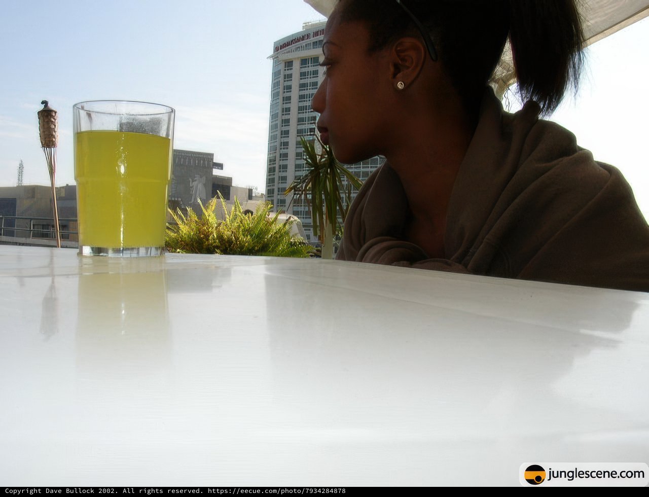 Relaxing with a Glass of Juice