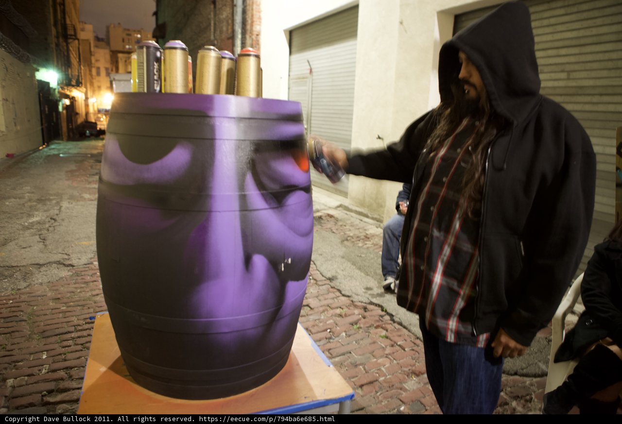 Painting the Plum Rain Barrel