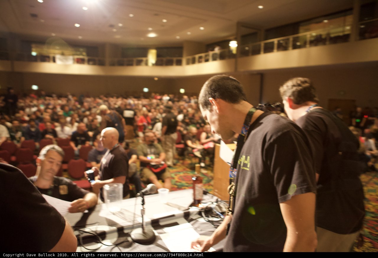 Addressing the Crowd at Defcon 18