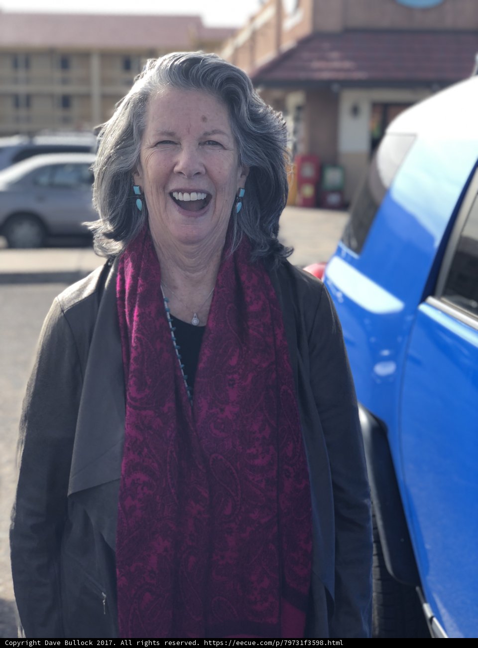 Blue Car, Happy Lady