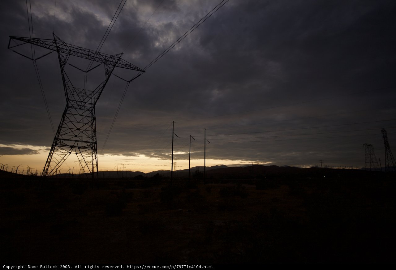 Desert Sunset under the Electric Transmission Tower