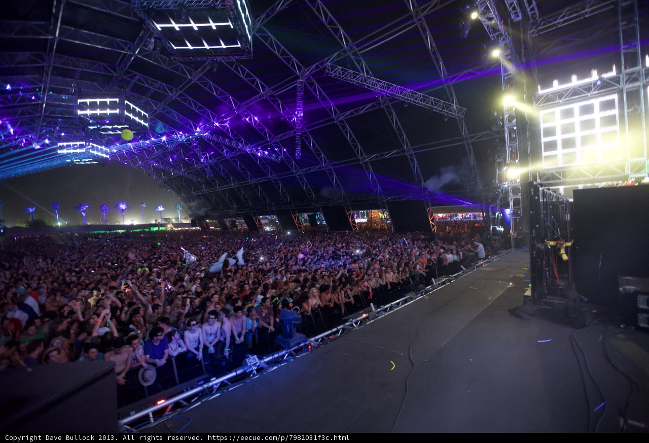 Spotlight on the Crowd at Coachella