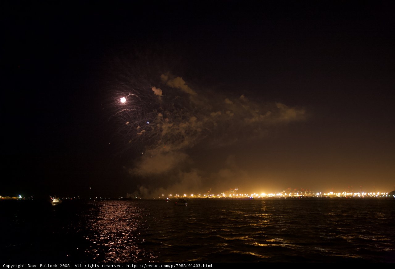 Spectacular Fireworks over the Water