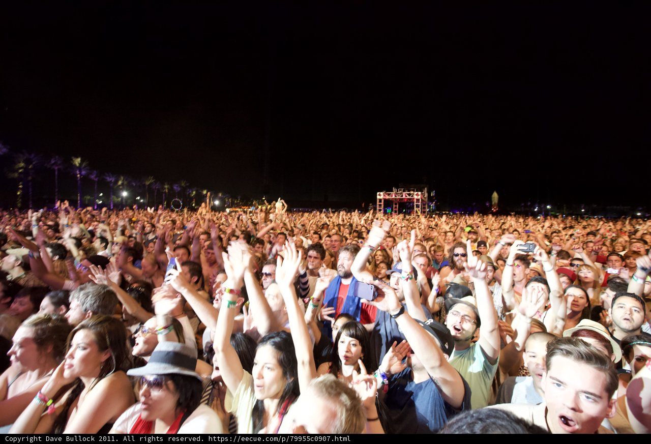 Coachella 2011 Crowd Under the Night Sky