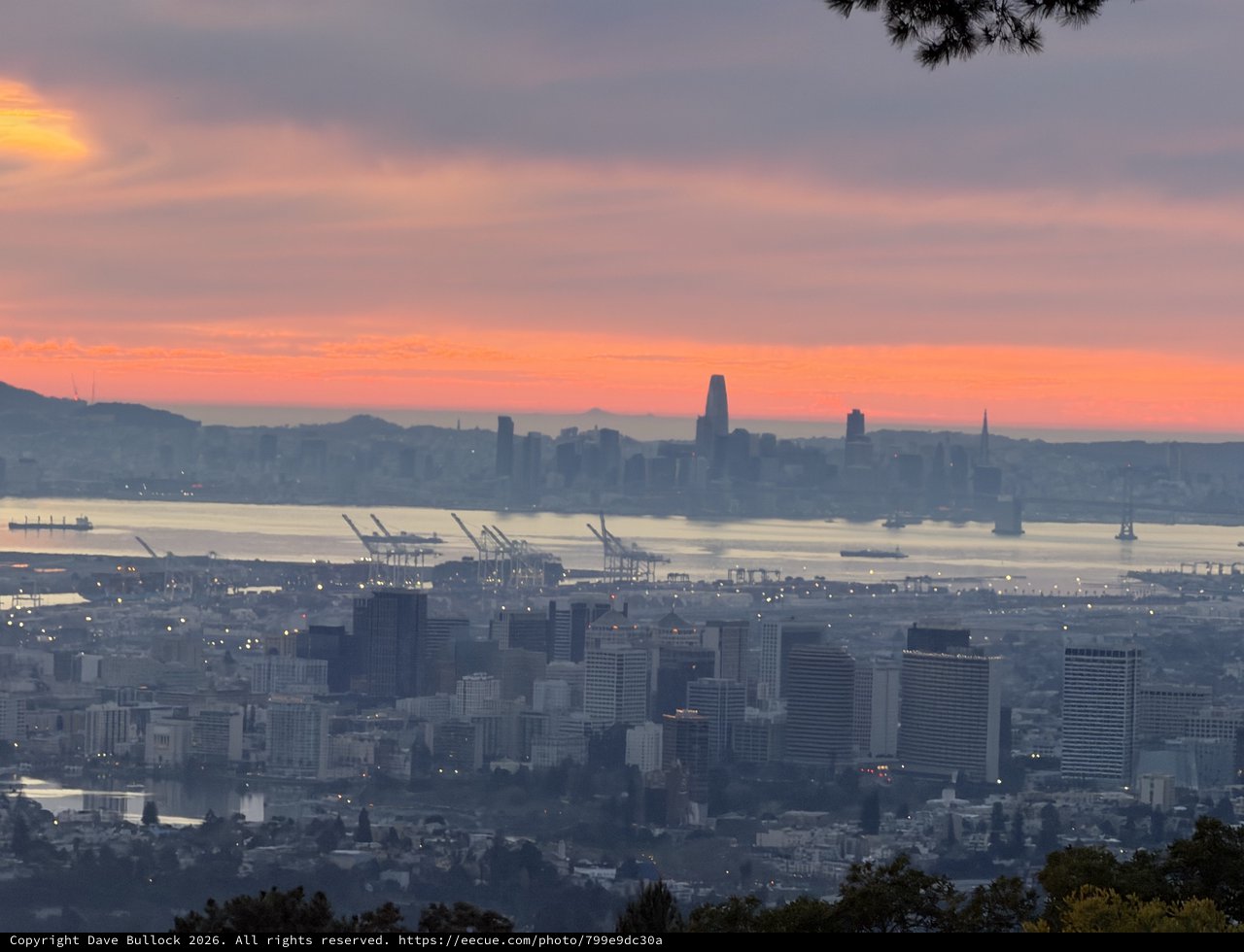 San Francisco Bay Sunset from East Bay Hills