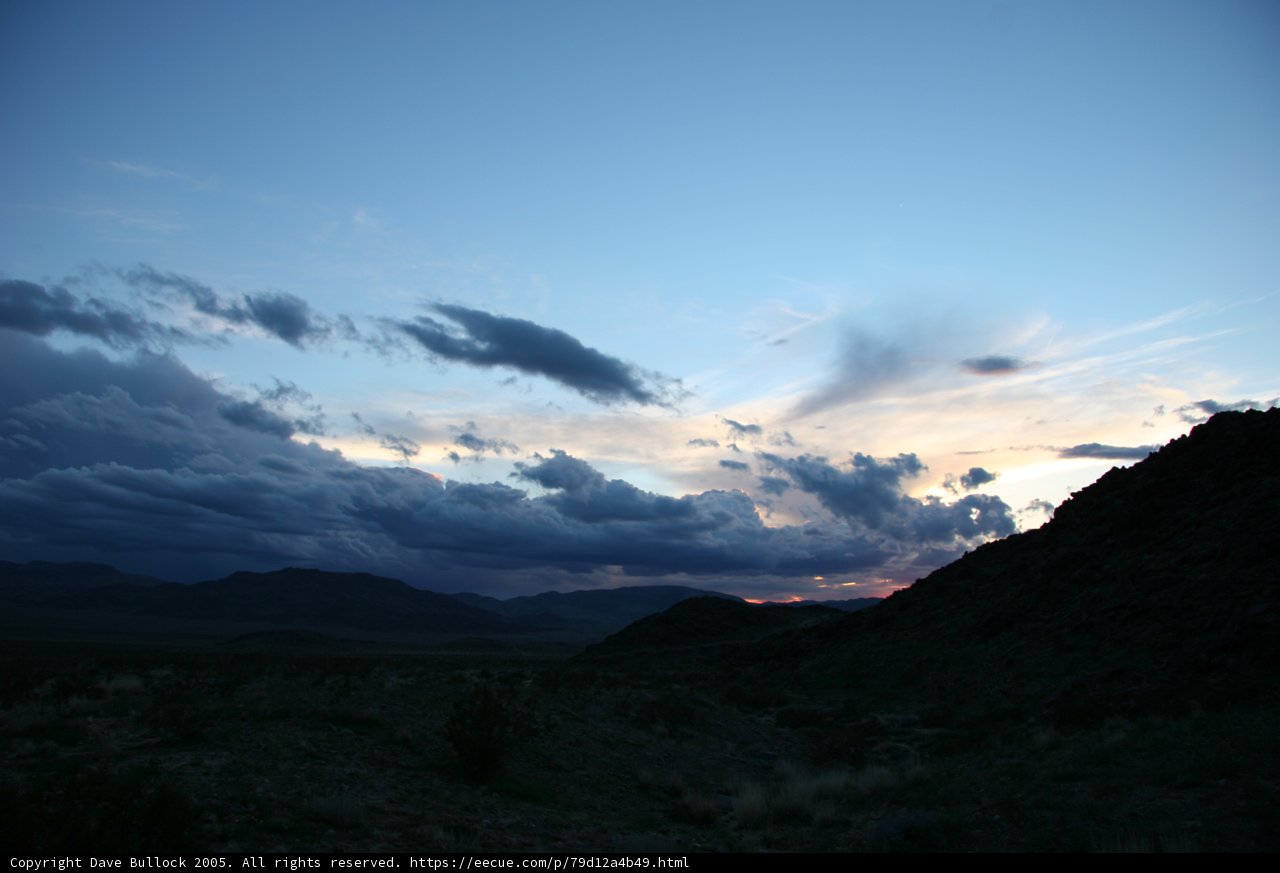 Desert Sunset With Majestic Mountain Range