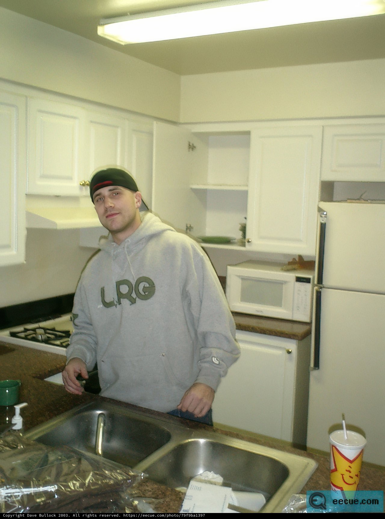 Danny J stands tall in the kitchen sink