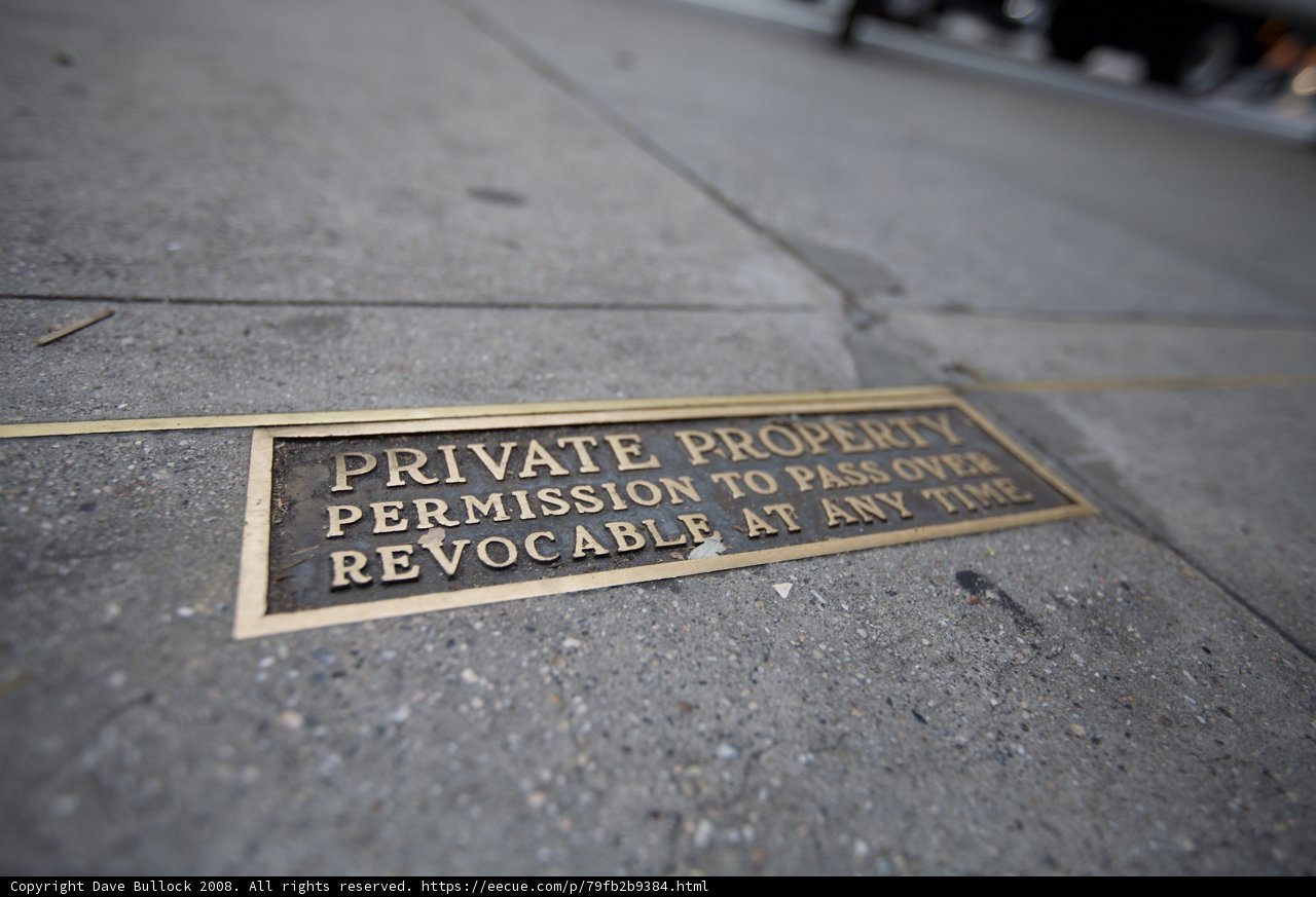 Private Property Plaque on the Path
