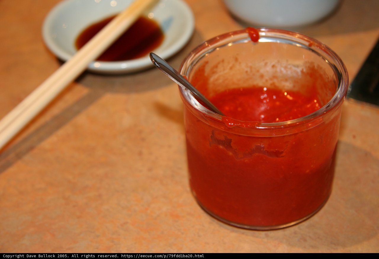 Red Sauce Served with Utensils