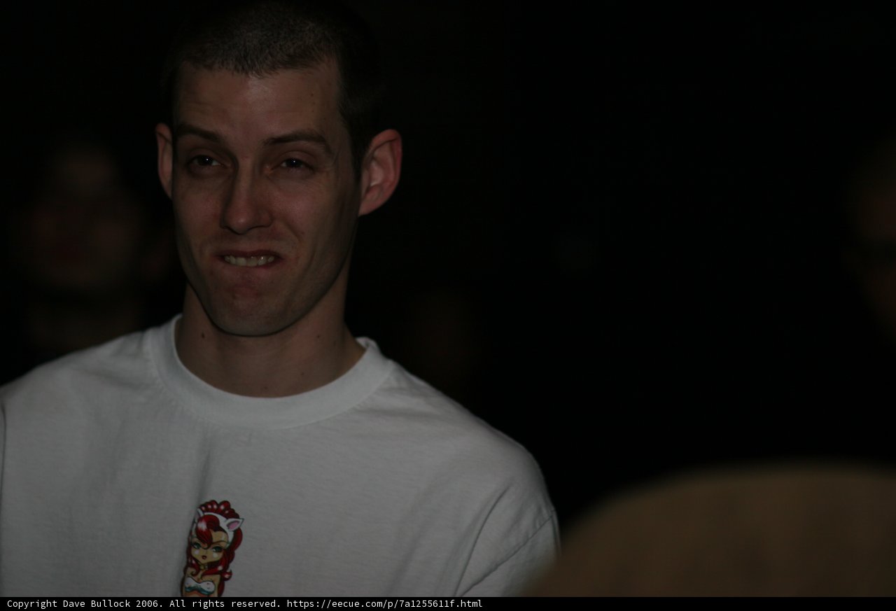 Happy man in white T-shirt