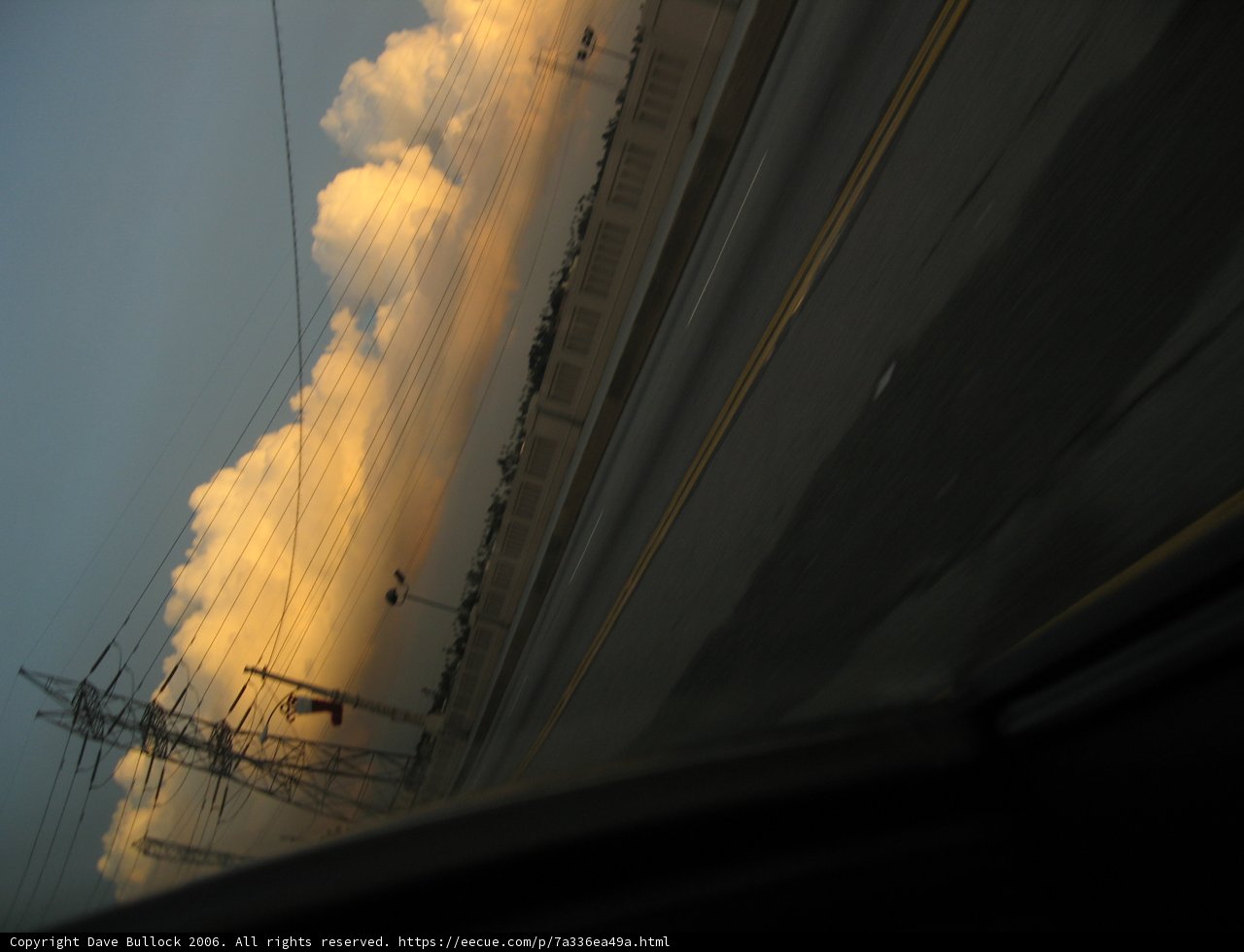 Sky View from Inside a Moving Car