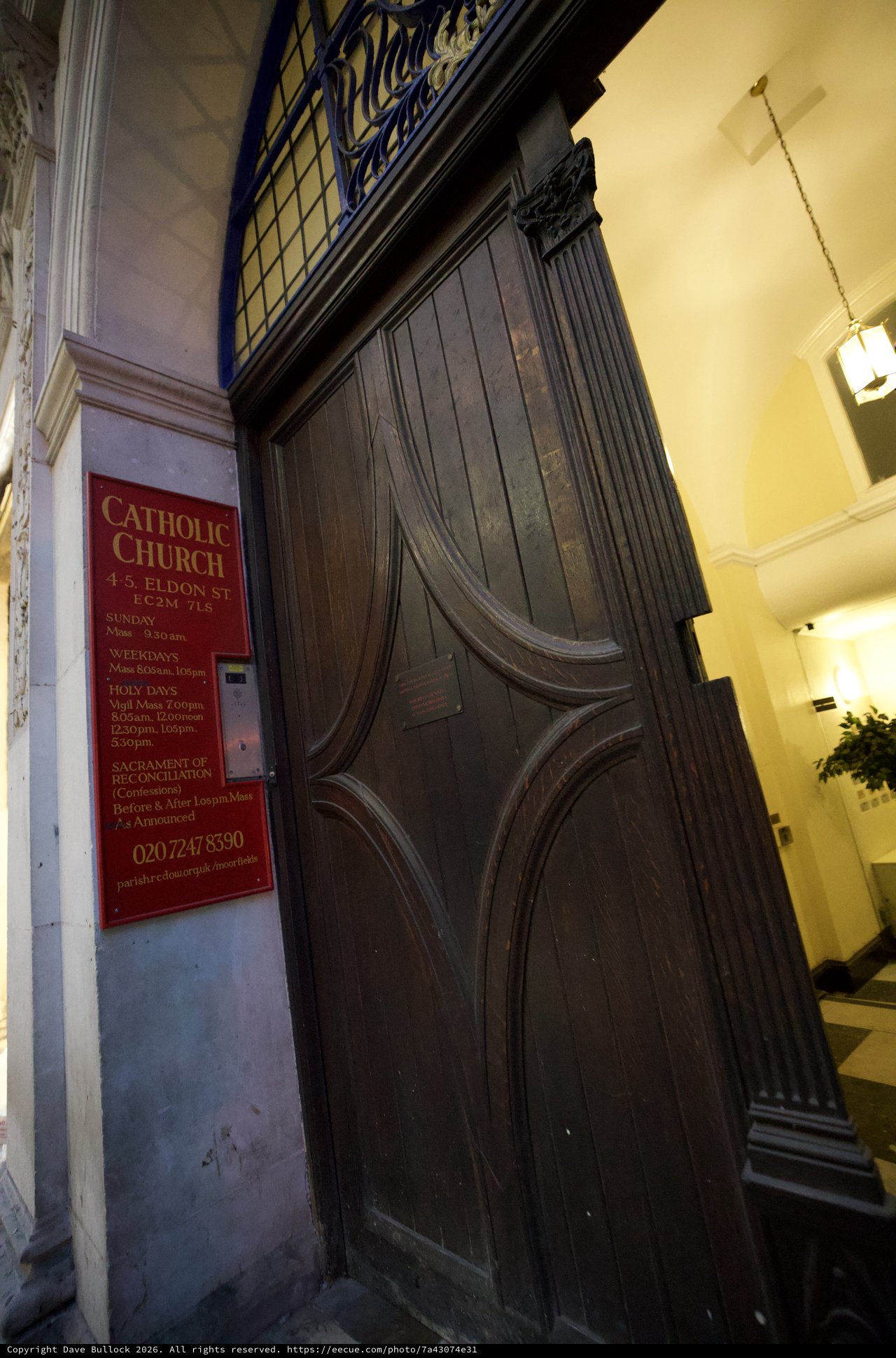 Historic Catholic Church Entrance on Sheldon Street, London