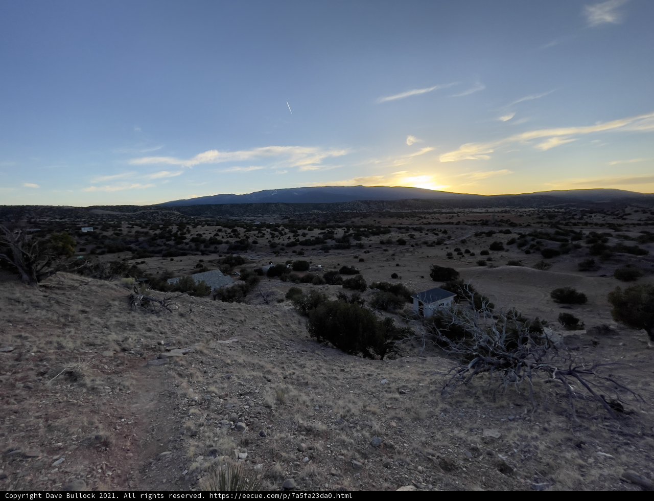 Majestic View of the Sandia Mountains and Desert from a Hilltop