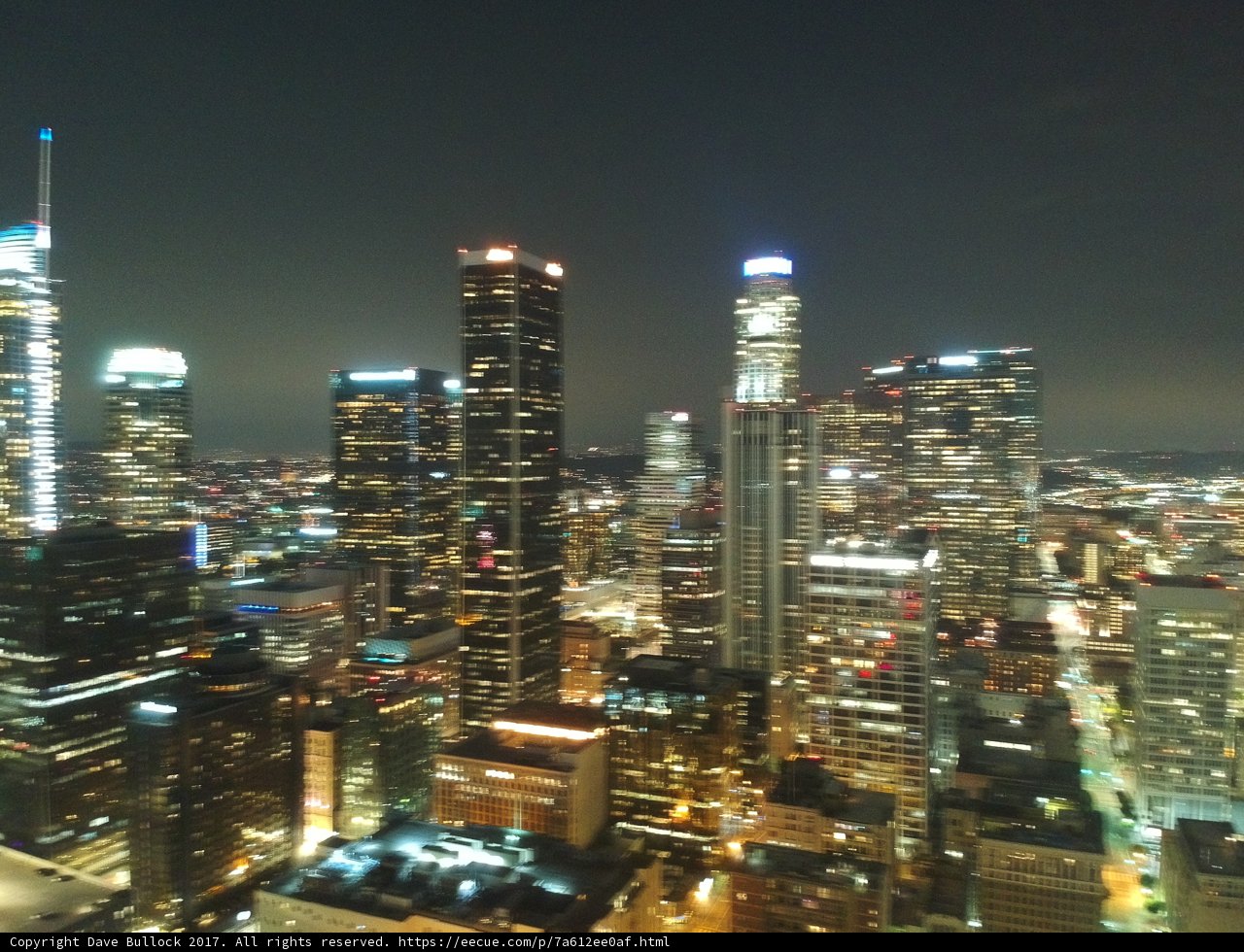 City Lights Illuminating Los Angeles at Night