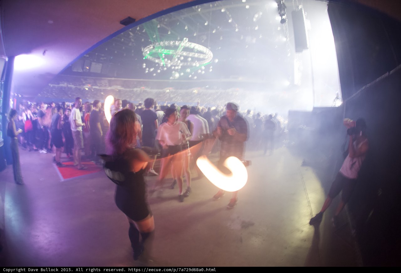 Fire Spinner in Haze