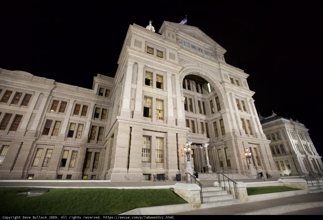 Illuminated Texas State Capitol Building at Night