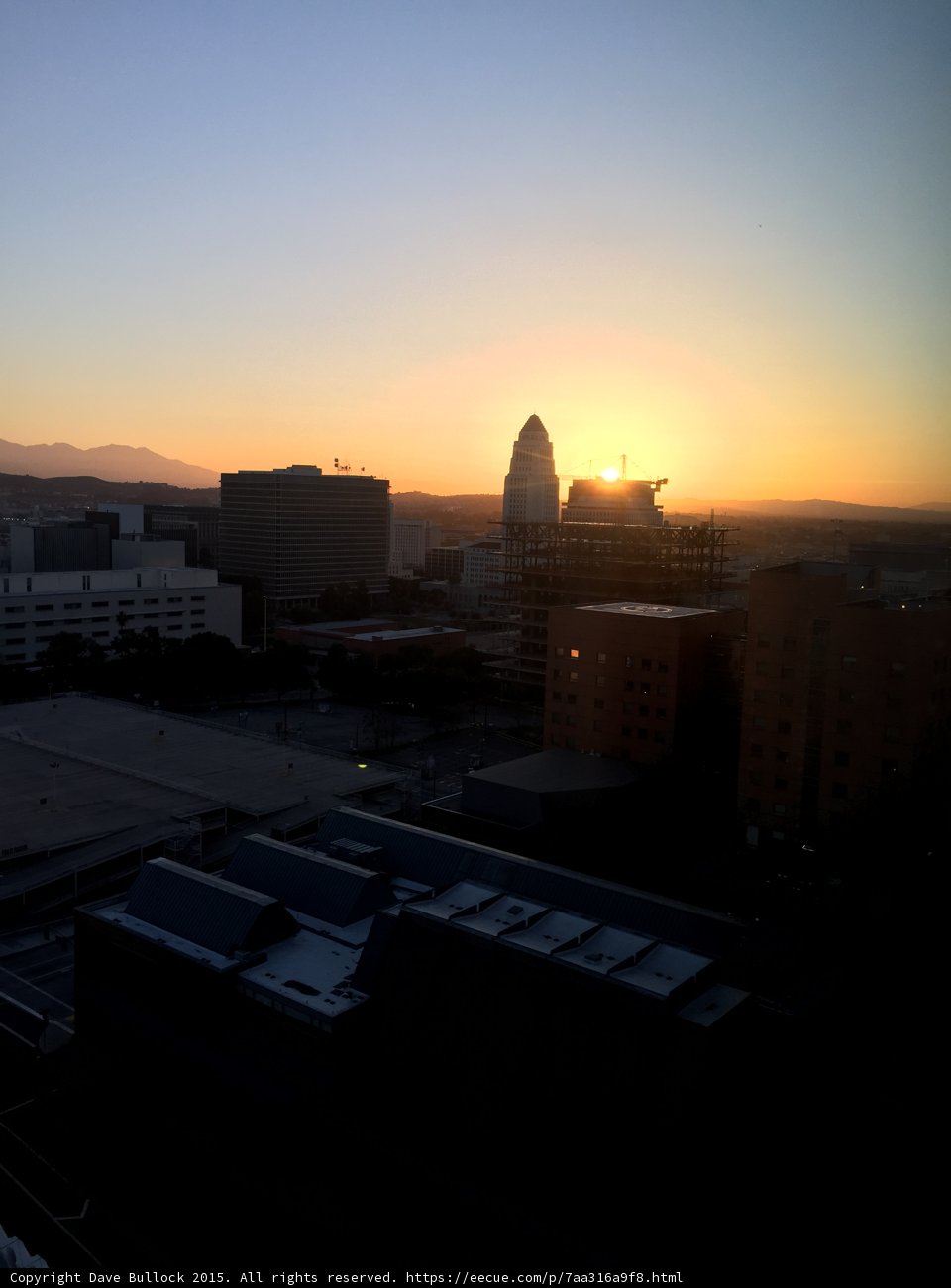 Sunrise Silhouette of LA City Hall