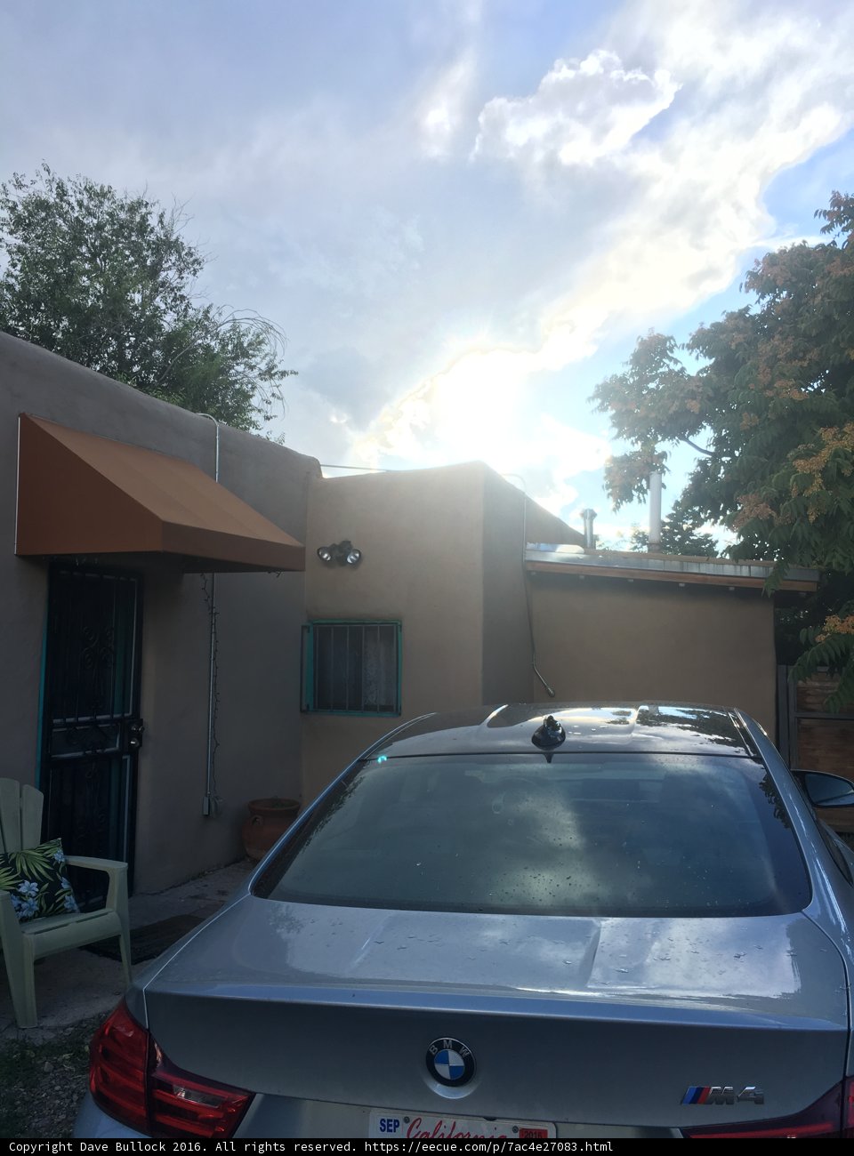 Sporty Blue Coupe Parked in Santa Fe
