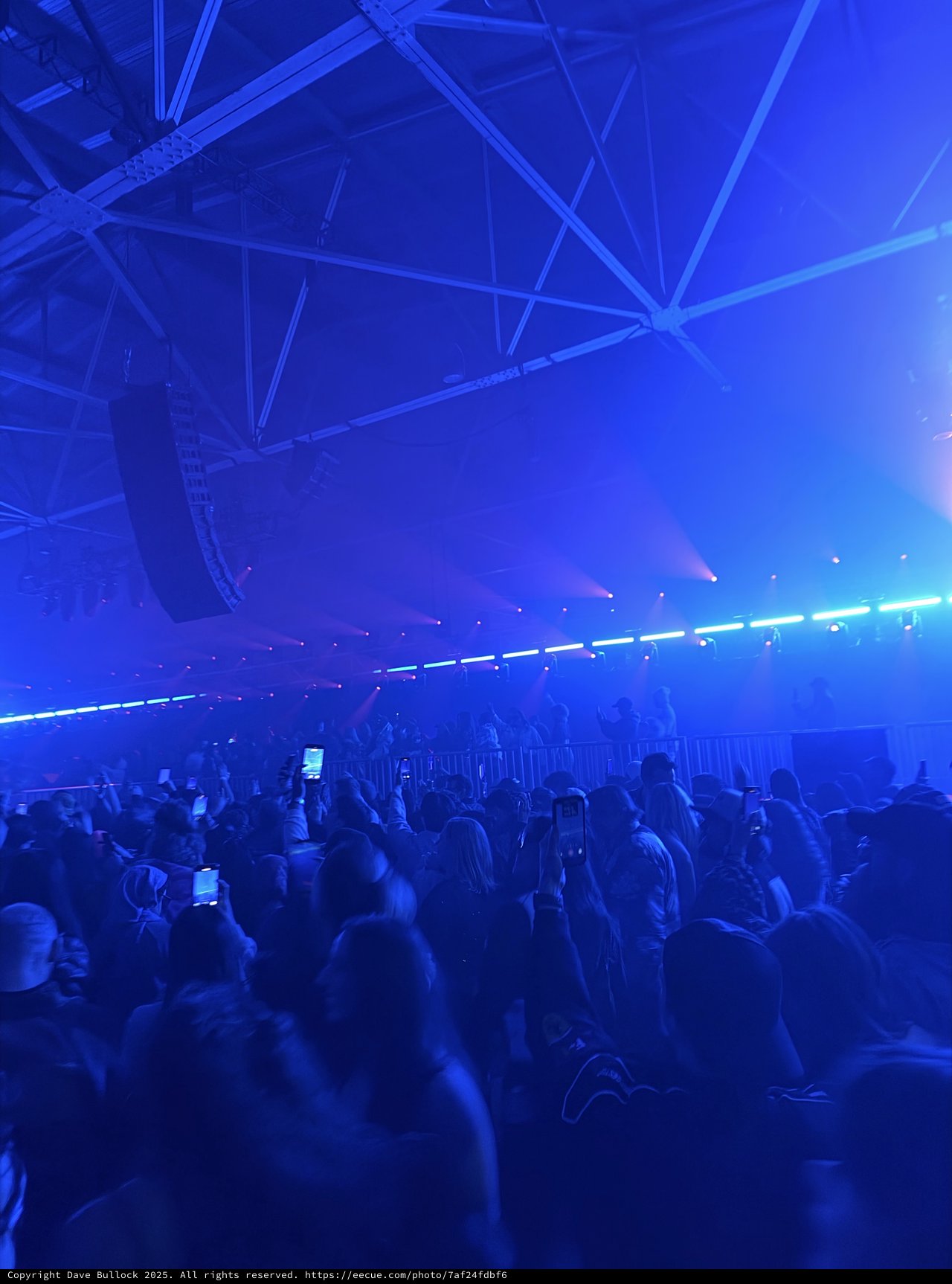 Immersive Blue Light Experience at Electronic Music Event