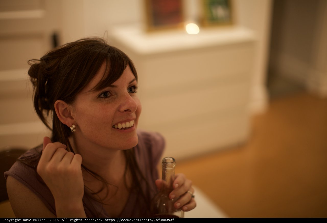 Penelope's Joyful Moment at Gallery Opening