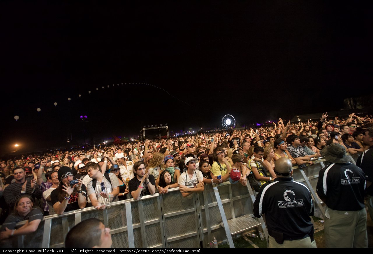 Coachella Night Sky Concert Crowd