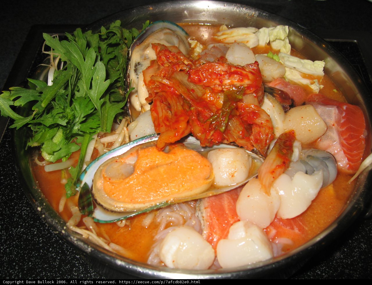 Seafood Stew in a Metal Bowl
