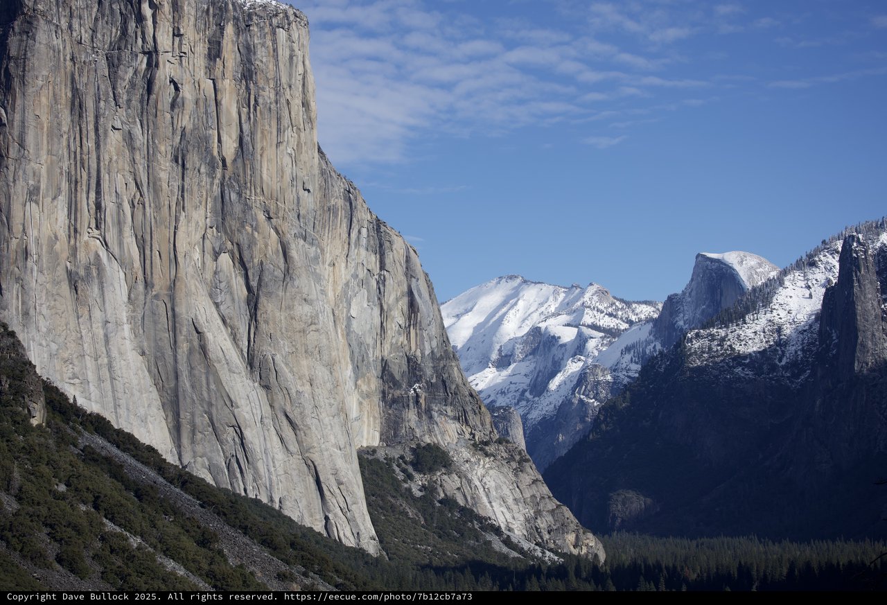 Winter Majesty in Yosemite Valley with Snow-Capped Peaks