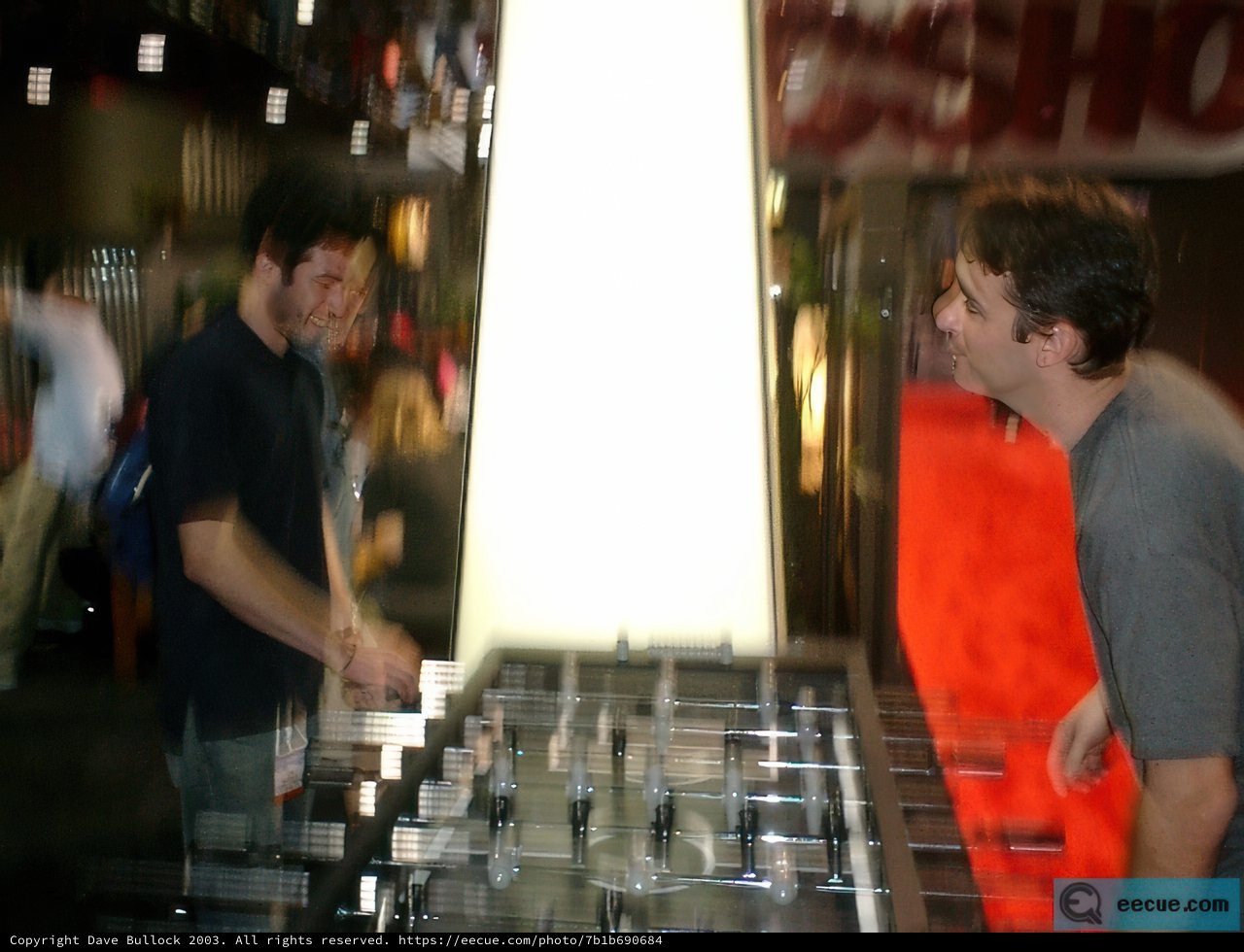 Foosball Fun in Front of the Mirror