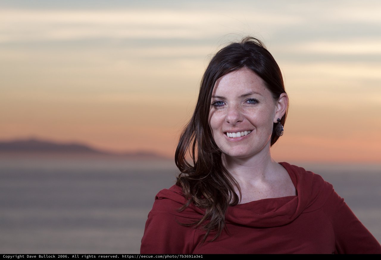 Smiling Woman Portrait at Golden Hour Sunset