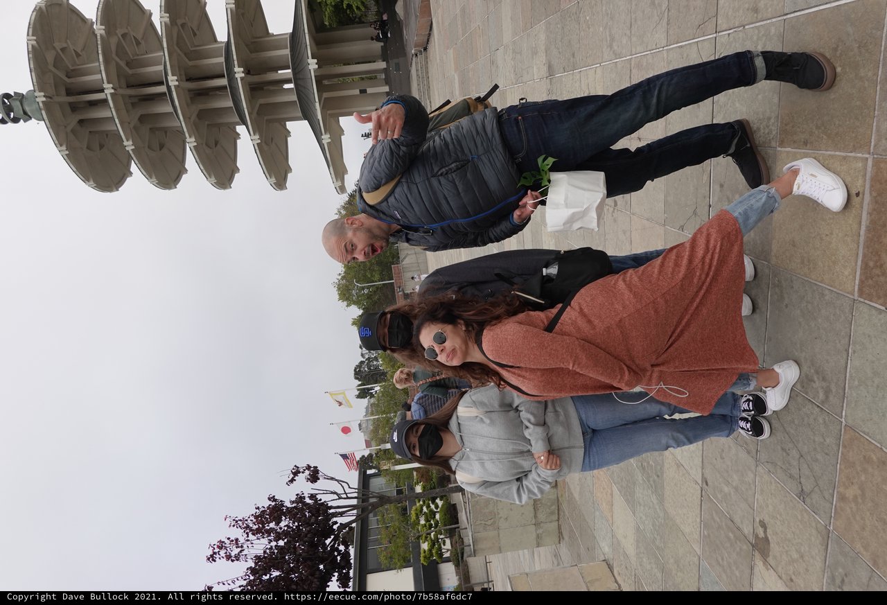 Tourists Posing at Japanese Peace Pagoda